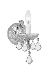 1 Light Polished Chrome Crystal Sconce Draped In Clear Hand Cut Crystal - C193-4471-CH-CL-MWP