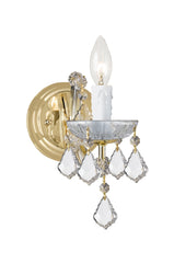1 Light Gold Crystal Sconce Draped In Clear Hand Cut Crystal - C193-4471-GD-CL-MWP