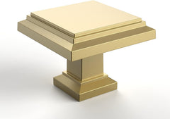 10 Pack 1.3 Inch(32MM) Gold Kitchen Cabinet Knobs Brushed Gold Drawer Knobsfor Dresser Drawers, Knobs and Pulls