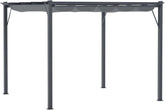 10' x 10' Aluminum Patio Pergola with Retractable Pergola Canopy, Backyard Shade Shelter for Porch, Outdoor Party