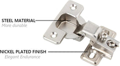 1/2 inch Overlay Concealed Cabinet Hinges, Self-Closing Short Arm European Hinge for Face Frame Cabinets, 105Deg