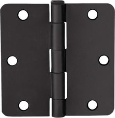 10-Pack 3.5-Inch x 3.5-Inch Interior Door Hinges with 1/4-Inch Radius, Matte Black, Heavy Duty Steel Construction