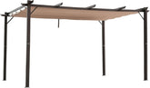 10' x 13' Aluminum Patio Pergola with Retractable Pergola Canopy, Backyard Shade Shelter for Porch, Outdoor Party