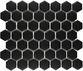 1.5" Black Matte Hexagon Wall Floor Tile (10 Sheets)