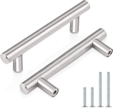 (30 Pack 3 Inch Hole Centers Kitchen Cabinet Handles Euro T Bar Cabinet Pulls Stainless Steel Kitchen Drawer Handles