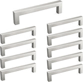 10 Pack 5 Inch Brushed Nickel Cabinet Pulls Cabinet Handles Square Door Handles Modern Dresser Drawer Stainless Steel