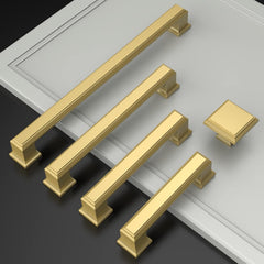 10 Pack 1.3 Inch(32MM) Gold Kitchen Cabinet Knobs Brushed Gold Drawer Knobsfor Dresser Drawers, Knobs and Pulls
