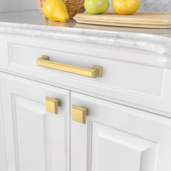 10 Pack 1.3 Inch(32MM) Gold Kitchen Cabinet Knobs Brushed Gold Drawer Knobsfor Dresser Drawers, Knobs and Pulls