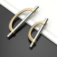 10 Pack Brushed Satin Nickel and Gold Cabinet Pulls 5 Inch(128MM) Hole Centers Kitchen Cabinet Handles Cabinet Hardware