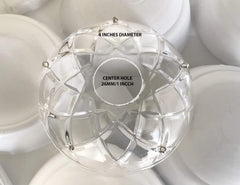 1 Piece - Clear 4-Inch, 5 Side Holes Asfour 30% Lead Crystal Bobeches for Chandelier with 5 U-Drops 38mm Silver Bowtie