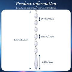 100 Pcs Clear Acrylic Hanging Crystals, Garland Strands for Chandelier Centerpieces Christmas Tree Wedding Party Home