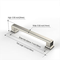 10 Pack Brushed Satin Nickel 5 Inch(128mm) Hole Centers Kitchen Cabinet Pulls Cabient Hardware Kitchen Handles for Cabinets Cupboard Handles Drawer Pulls