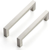 10 Pack 5 Inch Kitchen Square Cabinet Handles Satin Nickel Pulls Brushed Nickel Kitchen Cabinet Hardware Handles Drawer