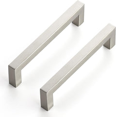 10 Pack 5 Inch Kitchen Square Cabinet Handles Satin Nickel Pulls Brushed Nickel Kitchen Cabinet Hardware Handles Drawer