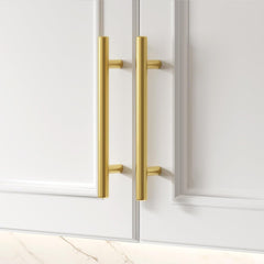 10 Pack 3 inch Gold Cabinet Handles Brushed Gold Cabinet Pulls Stainless Steel Drawer Pulls, Durable Kitchen Cabinet