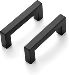 10 Pack 3 Inch Square Cabinet Handles - Matte Black Drawer Pulls, Kitchen Cabinet Hardware