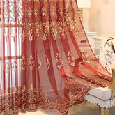 1 Pair European Jacquard Sheer Curtains for Living Room Bedroom Luxury Embroidered Tulle Curtains