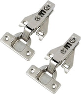 1 Pair(2 Pack) Kitchen Cabinet Hinges for Face Frame Cabinet, Concealed Cabinet Hinges Brushed Nickel with Mounting