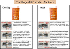 10-Pack Hidden Hinges Doors Frameless Cabinet Hinges Concealed Surface Mount Cabinet Hinges