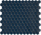 1" Hexagon Porcelain Mosaic Tile Matte Finish Navy Blue Color Wall and Floor Tile , Shower, and Backsplash (5 Sheets)