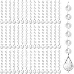100 Pcs Clear Acrylic Crystal Ornament Beads Hanging Glass Crystals Clear Acrylic Prisms Pendant Ornaments for