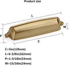 10 Pack 5 inch(128 mm) Drawer Pulls Champagne Bronze Cabinet Cup Pulls Cabinet Hardware Brushed Gold Kitchen Cabinet