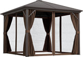10' x 10' Hardtop Gazebo Canopy with Galvanized Steel Roof, Aluminum Frame