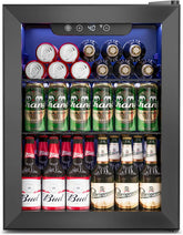 1.7 Cu.Ft Beverage Refrigerator Cooler - 68 Can Mini Fridge Glass Door for Drink Soda Beer Wine