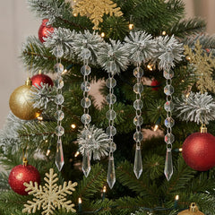 100 Pcs Clear Acrylic Hanging Crystals, Garland Strands for Chandelier Centerpieces Christmas Tree Wedding Party Home