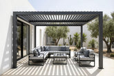 10' x 10' Louvered Pergola Outdoor Aluminum Pergola Kit with Adjustable Roof