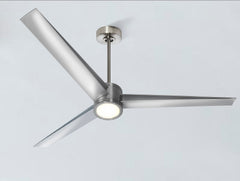*CLOSE OUT PRICE* LIMITED QTY AVAILABLE - Apollo 60 inch Brushed Steel Ceiling Fan - With LED Light Kit - Indoor/Outdoor Ceiling Fan - G7-CS/4724/60