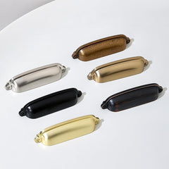 10 Pack Bin Cup Handle Pulls,Vintage Drawer Pulls,Cabinet Hardware,Shell Handle,3.78 Inch Champagne Gold