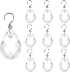 1 Box 10Pcs 38mm Crystal Sun Catcher Prisms Chandelier Crystals Replacement Clear Glass Teardrop Prism Suncatcher