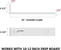 10 Inch Floating Shelf Brackets, Heavy Duty Hidden Bracket for Wall, Mantel, Bookshelves, Black Powder Coated Steel