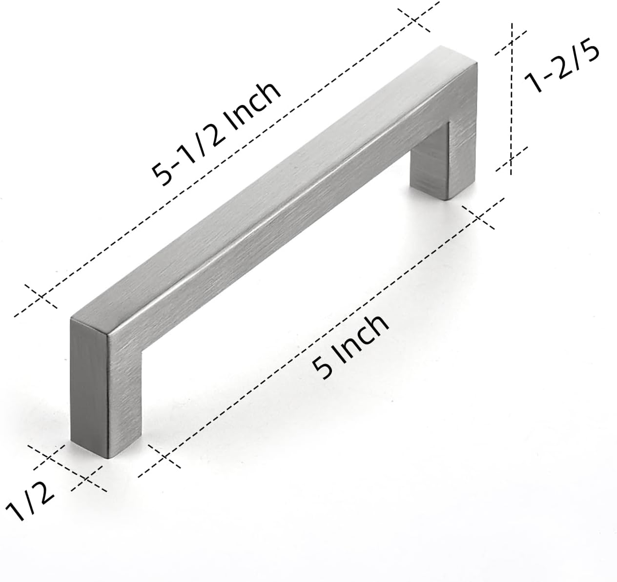 10 Pack 5 Inch Kitchen Square Cabinet Handles Satin Nickel Pulls Brushed Nickel Kitchen Cabinet Hardware Handles Drawer