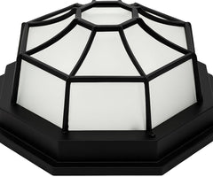 10.6" Octagonal Outdoor Flush Mount Ceiling Light, 13W 3000K 1250 Lumen Farmhouse Lantern