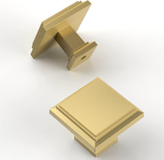 10 Pack 1.3 Inch(32MM) Gold Kitchen Cabinet Knobs Brushed Gold Drawer Knobsfor Dresser Drawers, Knobs and Pulls