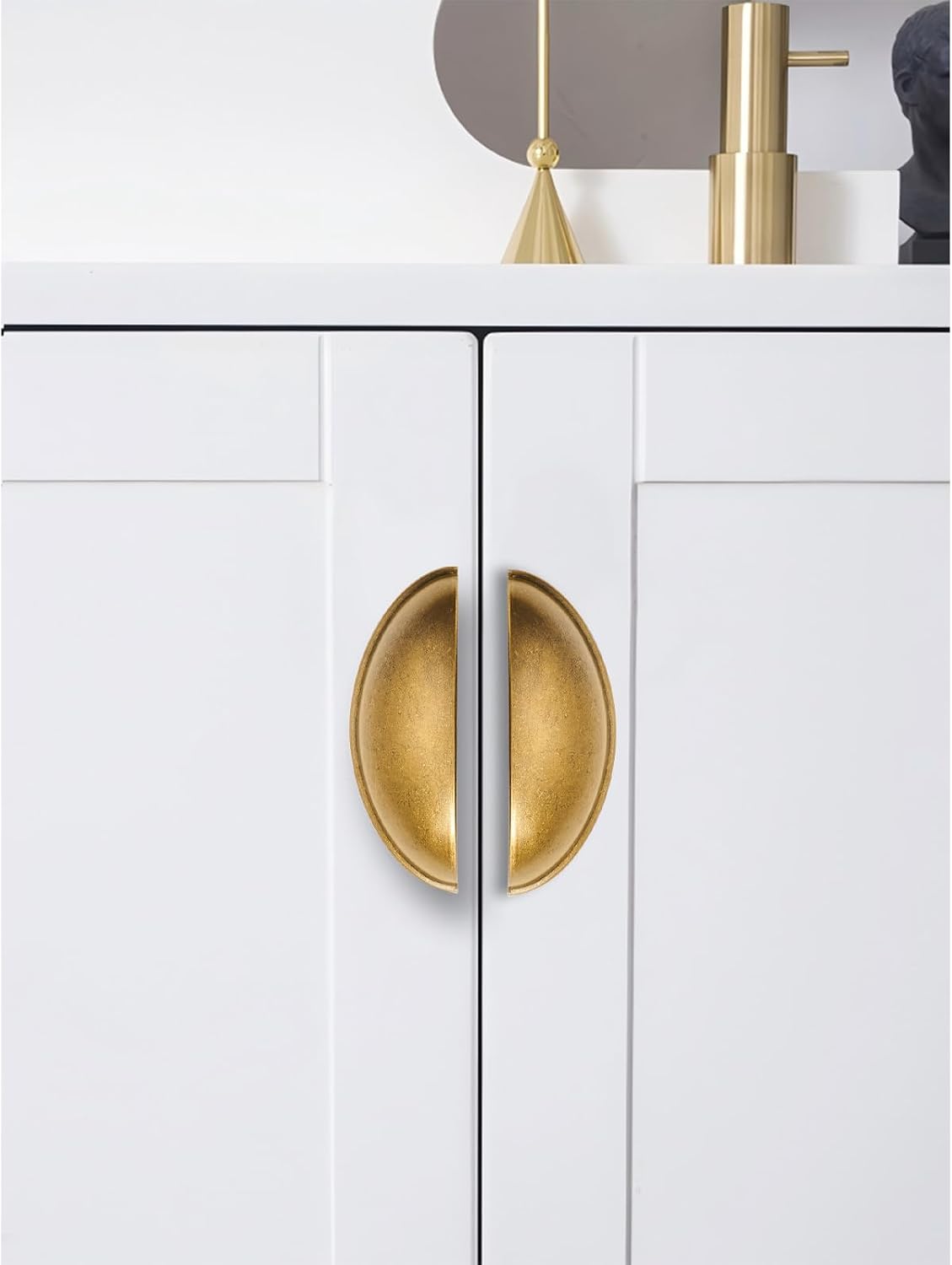 10 Pack 3" Drawer Pulls Antique Brass Cabinet Cup Pulls Kitchen Hardware Cabinet Handles Drawer Handles Knobs 3 inch