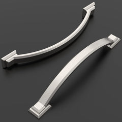 10 Pack Brushed Satin Nickel Cabinet Pulls 5 Inch(128mm) Hole Centers, Handles Hardware, Arch Cabinet Handles Drawer