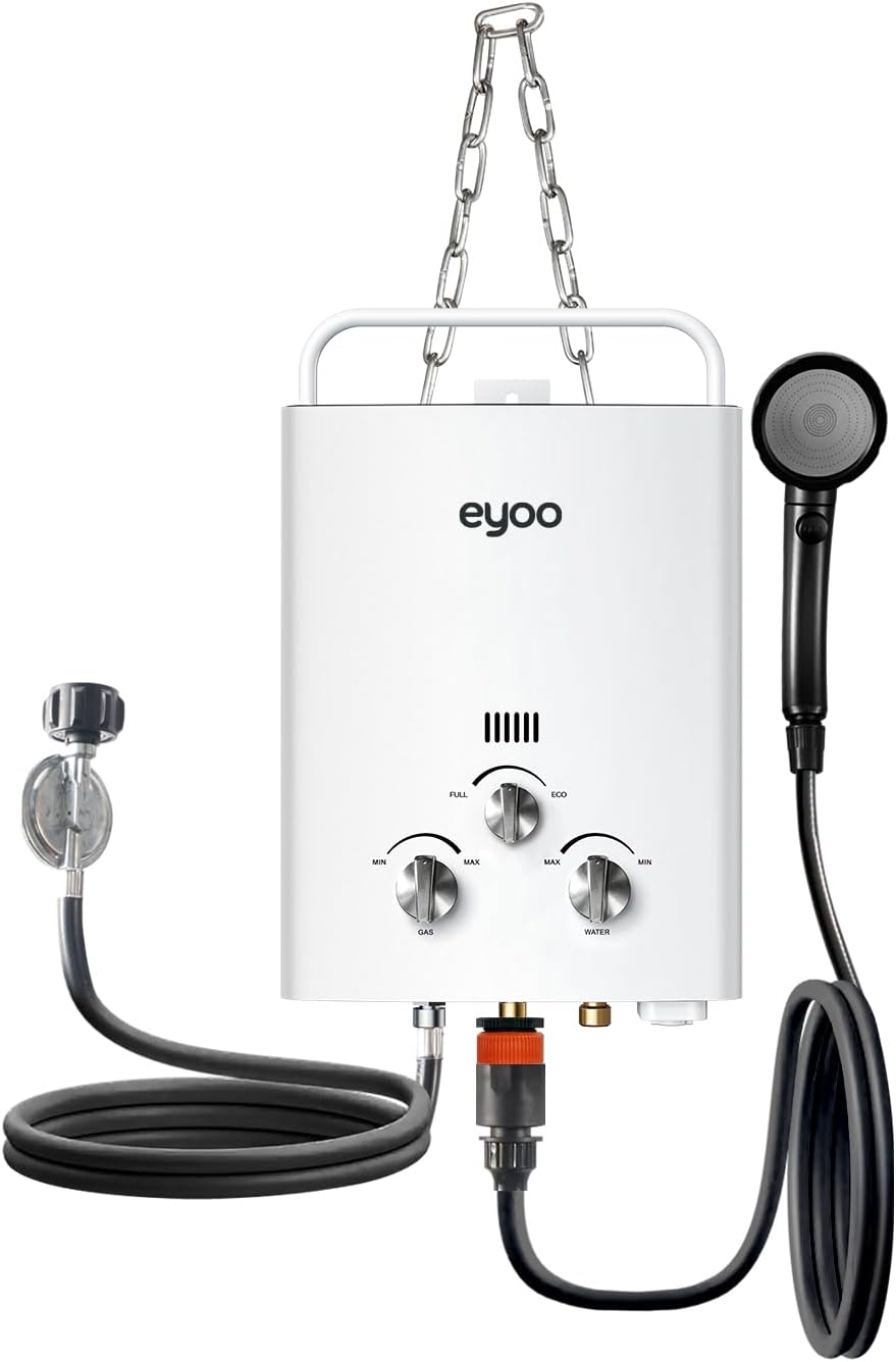 1.32 GPM Portable Propane Water Heater, 34, 000 BTU 5L Tankless Water Heater Gas for Outdoor