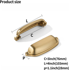 10 Pack Champagne Bronze Cup Pulls 3 Inch Center to Center - Cabinet & Drawer Handles Hardware