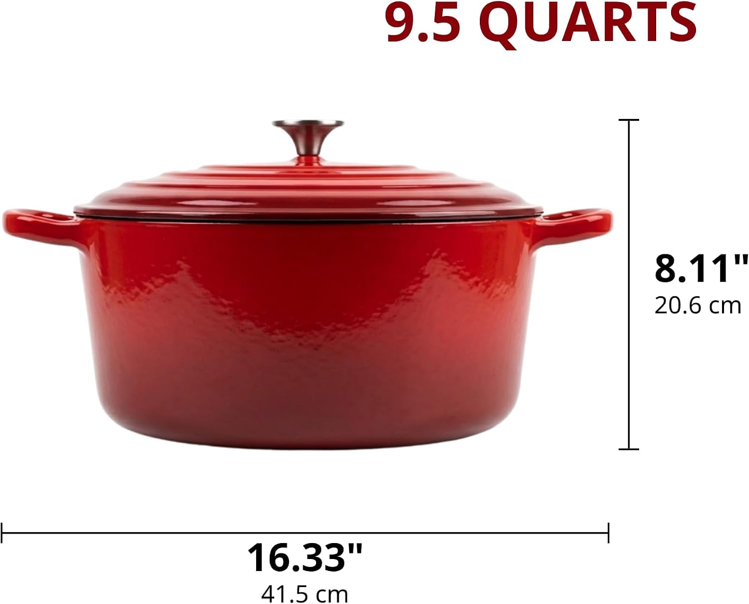 10 Quart Dutch Oven Approx, 9.5 qt Enameled Cast Iron Dutch Oven Pot & Lid | Nonstick Large Bread Oven For Sourdough