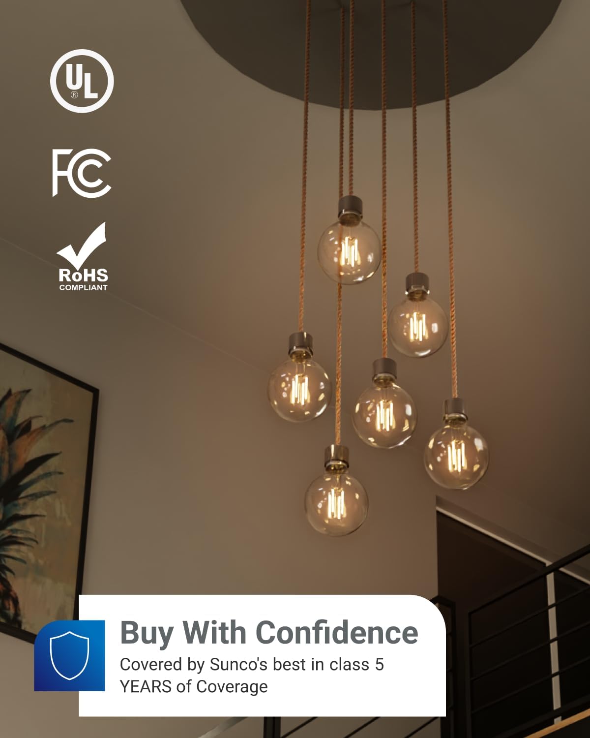 10 Pack G25 Globe Light Bulbs LED Edison Vanity Light Bulbs, CRI90, 2700K Soft White, Dimmable, 5W=60W, Clear Vintage