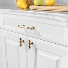 10 Pack 3 Inch(76mm) Brushed Brass Kitchen Cabinet Handles, Gold Cabinet Pulls Kitchen Cabinet Hardware Drawer Pulls