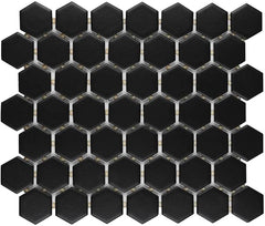 1.5" Black Matte Hexagon Wall Floor Tile (10 Sheets)