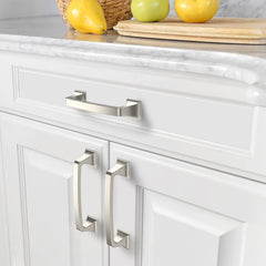 10 Pack Kitchen Cabinet Handles Brushed Satin Nickel Cabinet Pulls 3.75 Inch(96mm) Hole Center Cabinet Hardware Drawer
