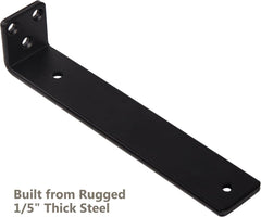 10 Inch Floating Shelf Brackets, Heavy Duty Hidden Bracket for Wall, Mantel, Bookshelves, Black Powder Coated Steel