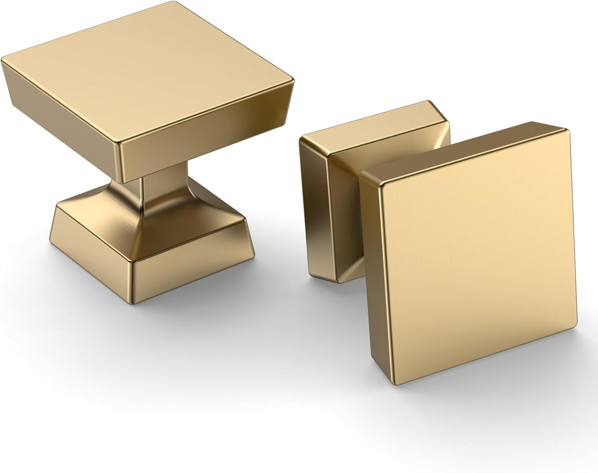 10 Pack Champagne Bronze Cabinet Knobs 1.2 Inch(30mm) Single Hole Cabinet Handles Drawer Knobs and Pulls Cabinets ZH0008