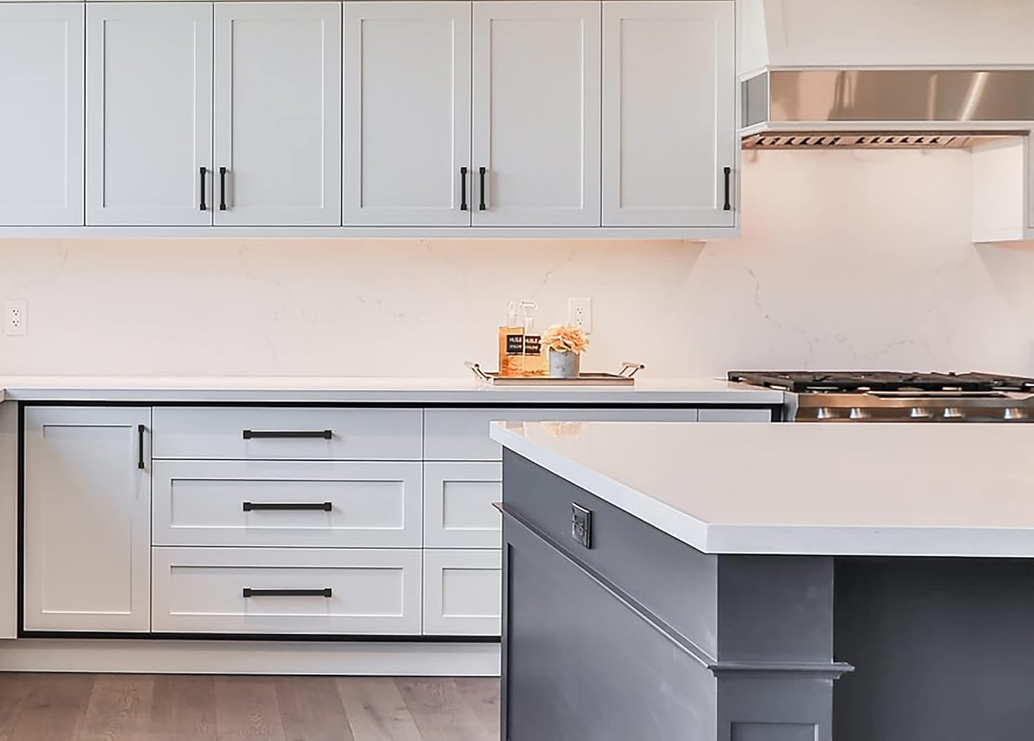 10 Pack Matte Black 5 Inch(128mm) Hole Centers Kitchen Cabinet Pulls Cabinet Hardware Kitchen Handles for Cabinets