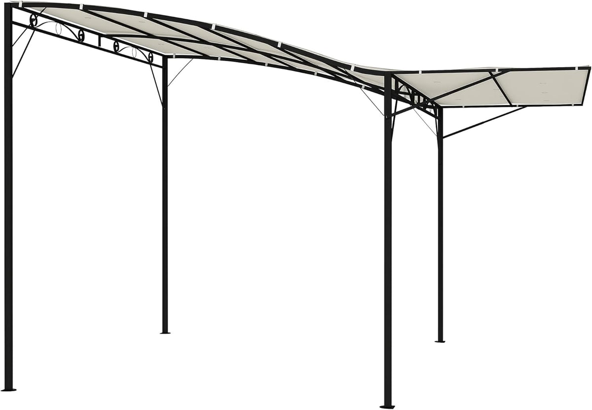 10' x 8' Outdoor Pergola and Patio Gazebo, Extendable Side Awning, Sun Shade Shelter, Camper, Deck, Doors and Windows